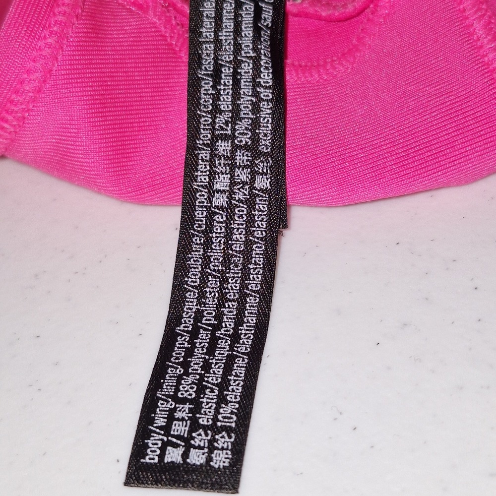 Victoria's Secret PINK Seamless Ribbed Sports Bra Bralette Hot Pink Size M - Picture 10 of 16